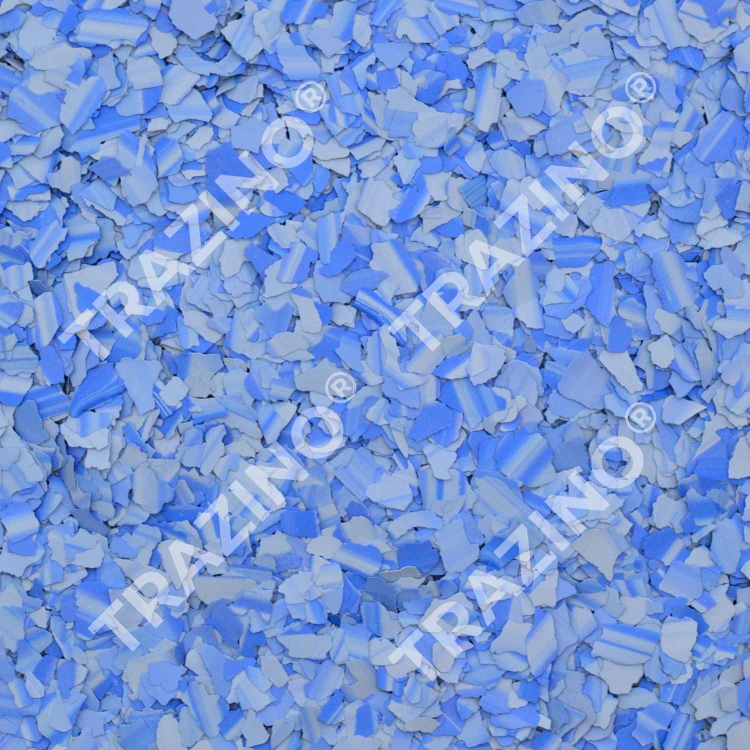 Trazino® Farbchips in zweifarbig Blau zum Einstreuen für Beschichtungen Trazino® Farbchips in zweifarbig Blau zum Einstreuen für Beschichtungen